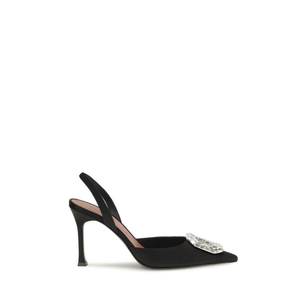 Amina Muaddi Women Camelia Satin Slingback Pumps